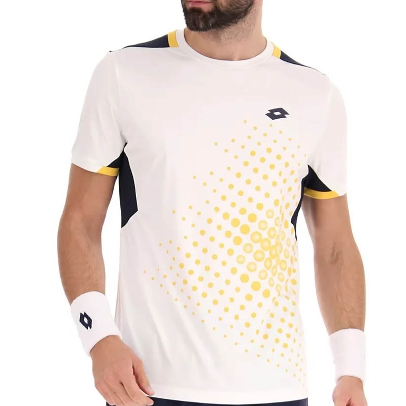 Lotto Top IV 1 Men's Tennis Tee Navy/yellow/white