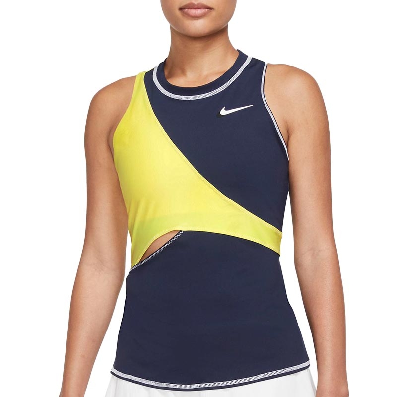 paars Zegevieren borst Nike Court Slam Women's Tennis Tank Obsidian/yellow