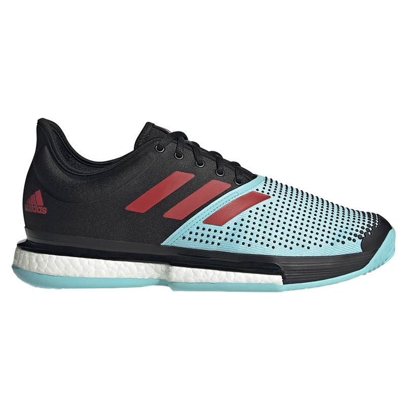 Adidas Solecourt Men's Tennis Shoe Black/aqua/red