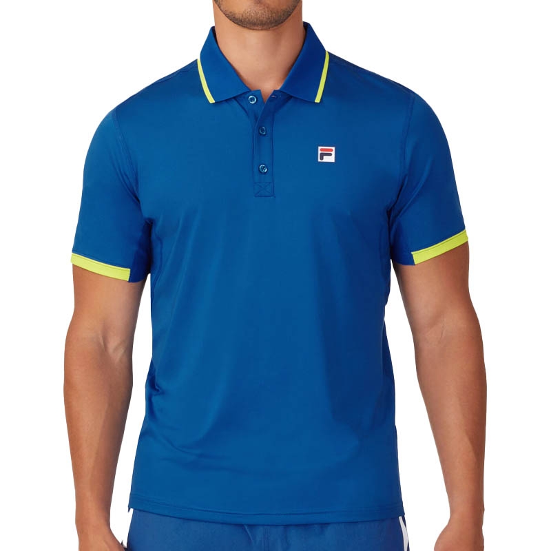 Fila Center Court Short Sleeve Men's Tennis Polo Blue