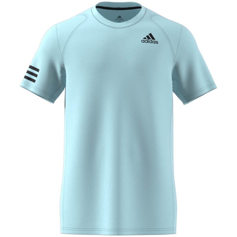 Adidas Club 3 Stripes Men's Tennis Tee Blue