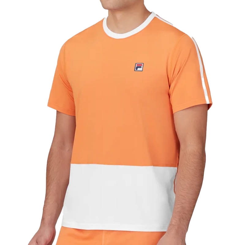 Fila Ground Breaker Colorblocked Men's Tennis Crew Orange/white
