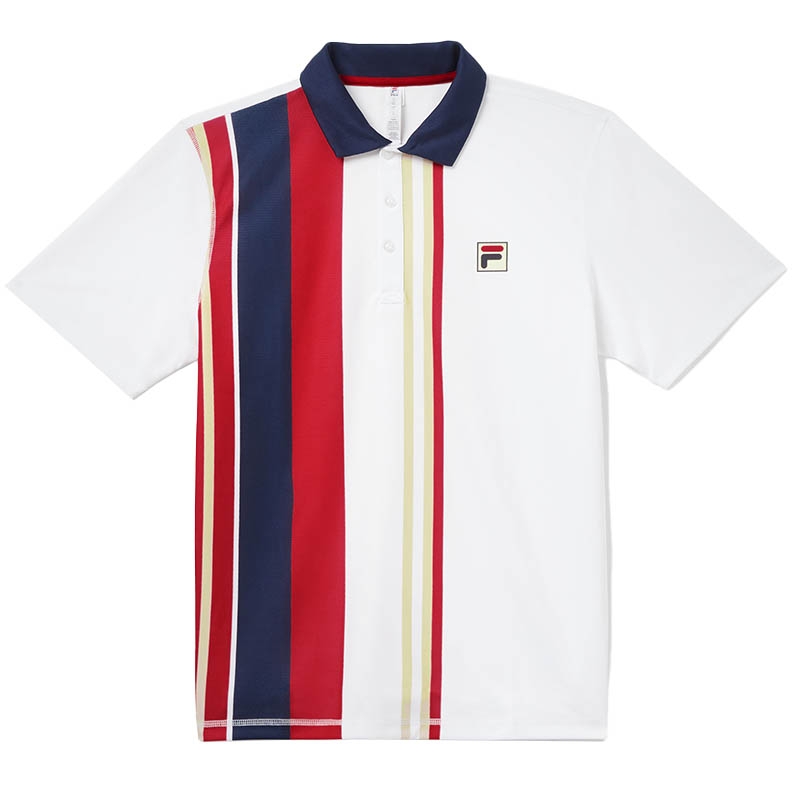 Fila Heritage Stripe Men's Tennis Polo White/navy/red