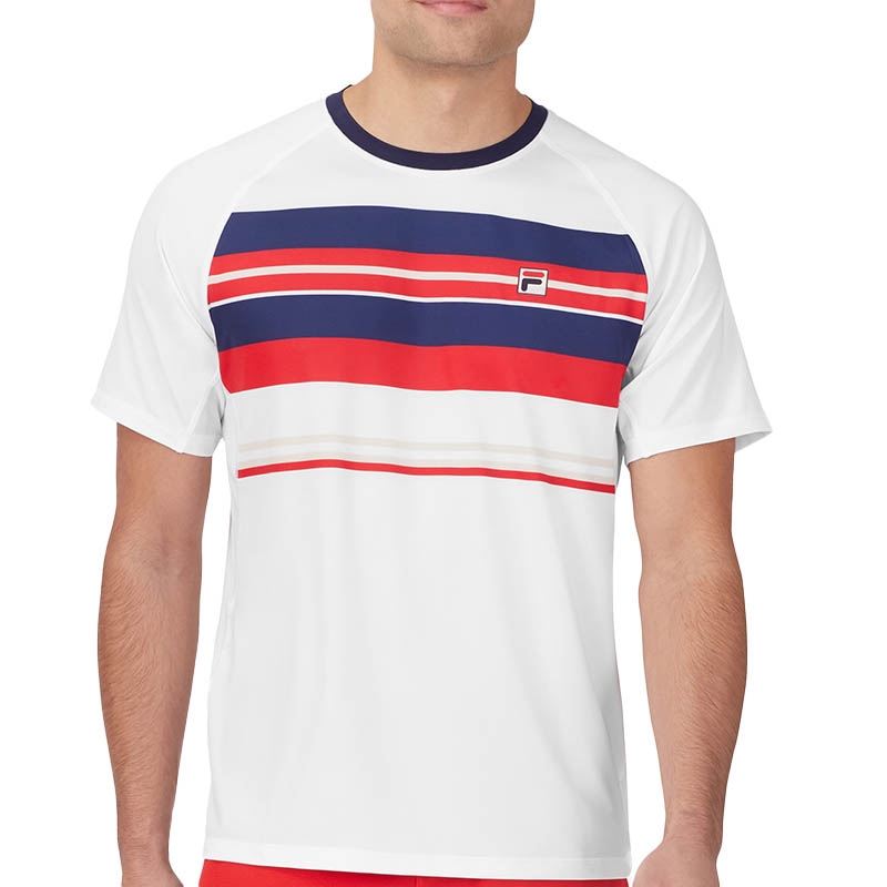 Fila Heritage Stripe Men's Tennis Crew White/red