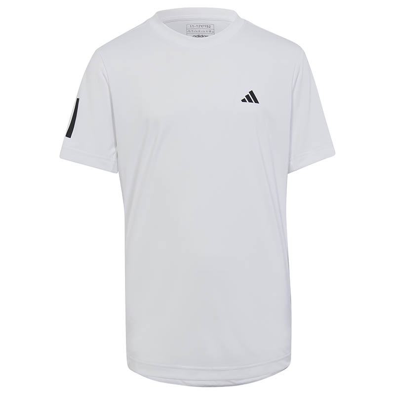 Adidas Club 3-Stripe Boys' Tennis Tee White