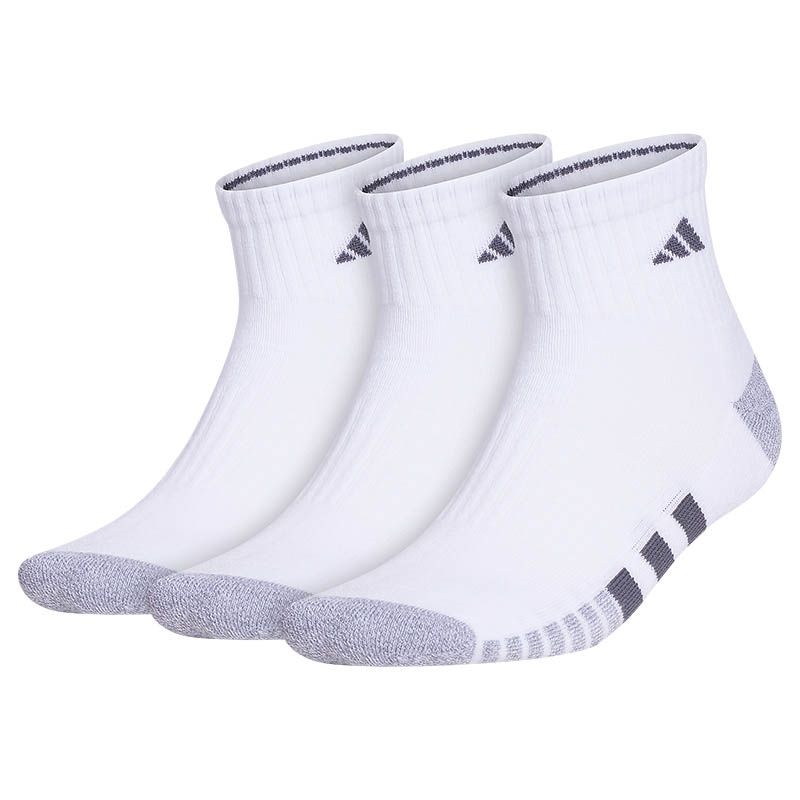 Adidas Cushioned 3-Pack Quarter Men's Tennis Socks White