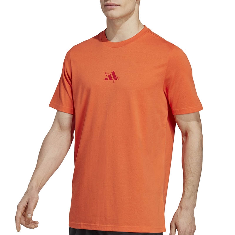 adidas RG Graphic Men's Tennis Tee Orange