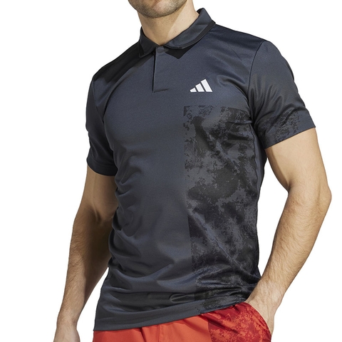 Adidas Paris Heat Ready Freelift Men's Tennis Polo Carbon/black