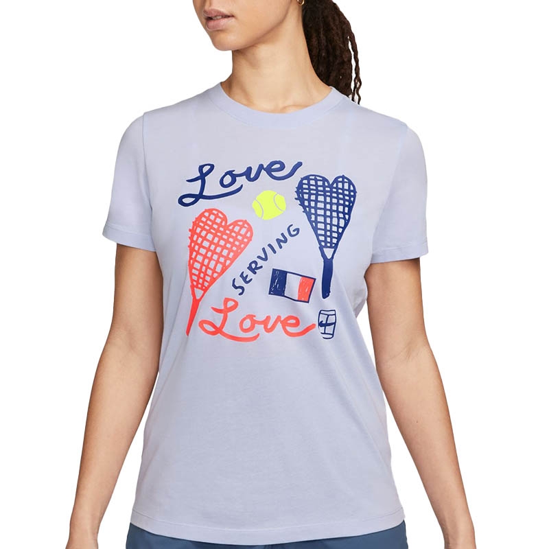 Tee-shirt tennis femme Nike Court - Paris Tour Eiffel Roland Garros
