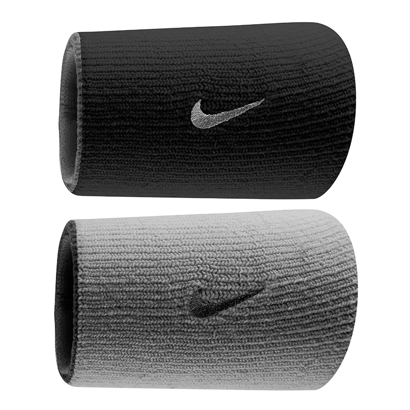 Nike Dri-Fit Home Away Doublewide Wristband Black/grey