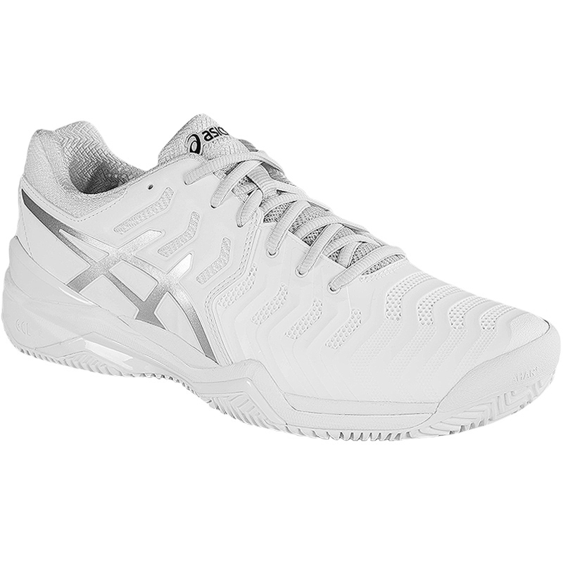 Asics Gel Resolution 7 CLAY Men's Tennis Shoe White/silver