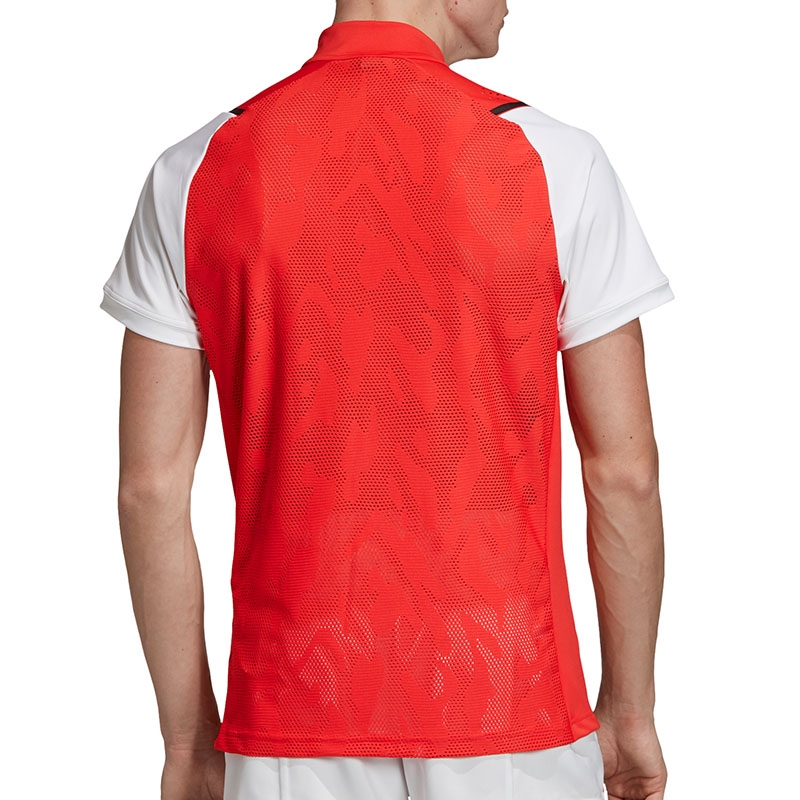 Adidas Stella McCartney Zipper Men's Tennis Tee Red/white