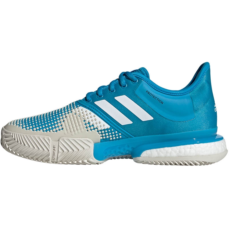 Adidas SoleCourt CLAY Women's Tennis Shoe Blue/white