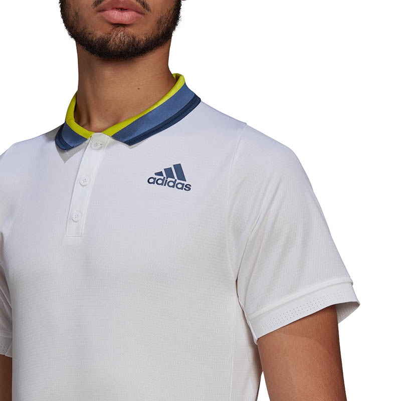 Adidas Freelift Prime Blue Heat Ready Men's Tennis Polo White/navy