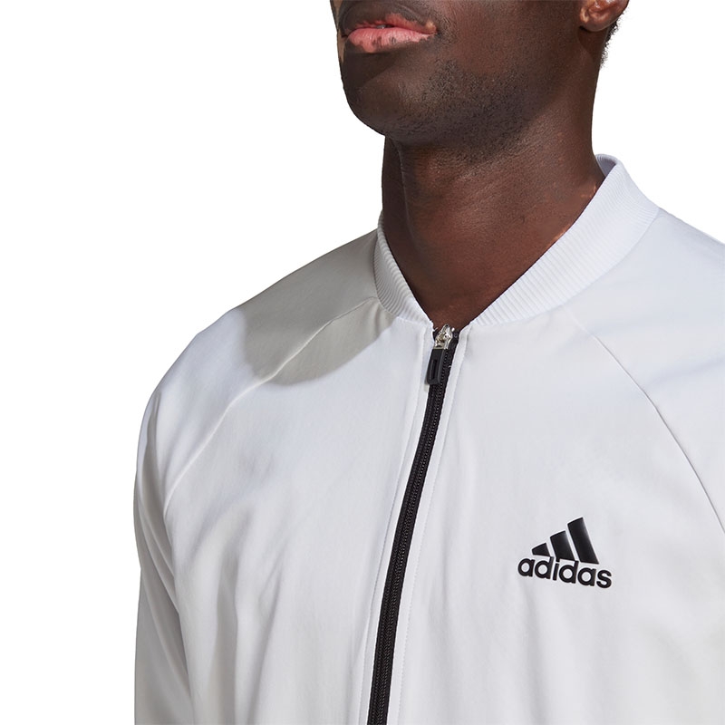 Adidas Stretch Woven Men's Tennis Jacket White/black