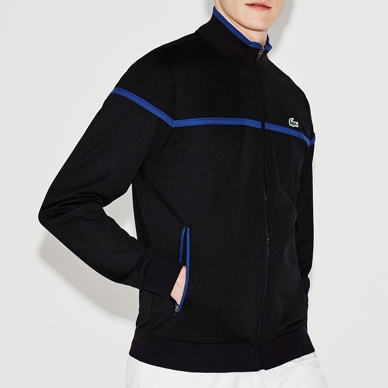 Lacoste Full Zipper Men's Tennis Jacket Black/blue