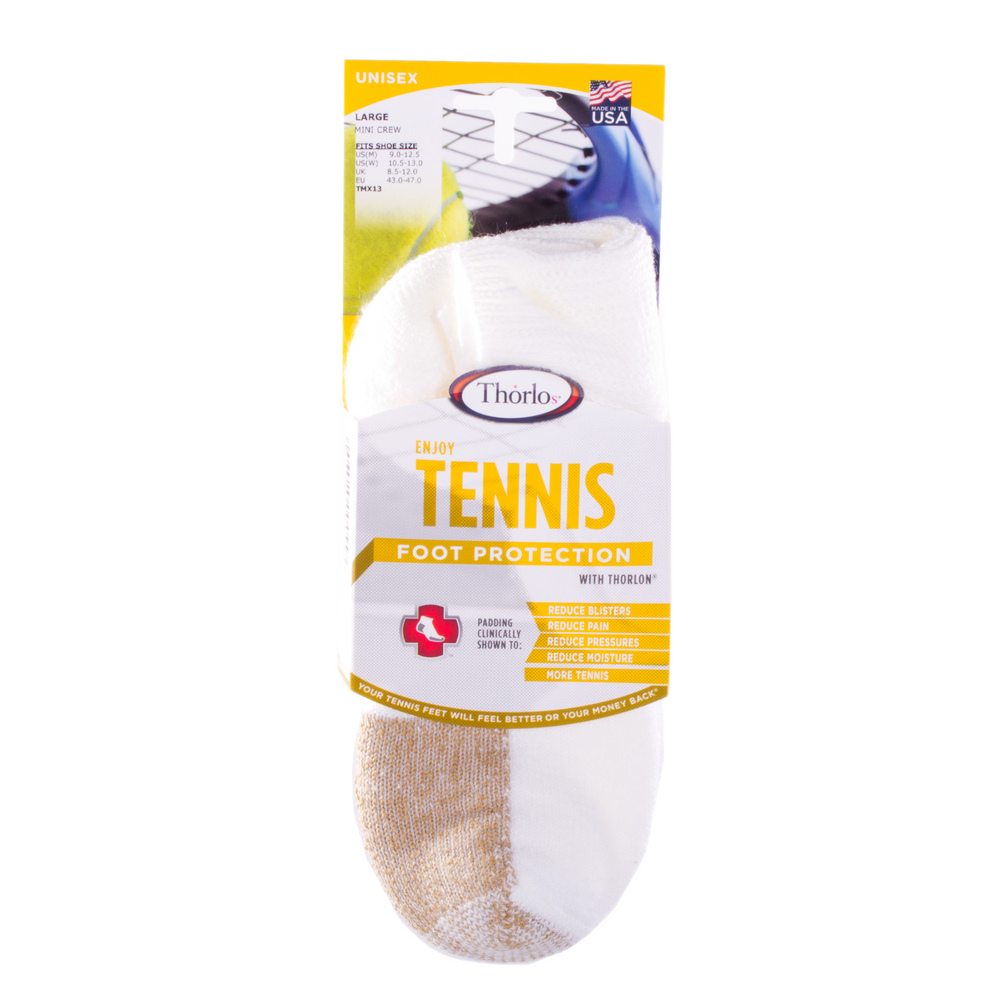 Thorlos Mini Crew Tennis Socks - Large White
