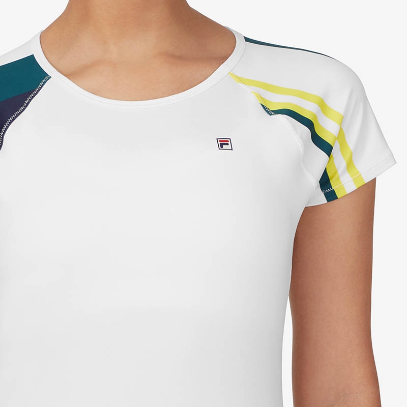 Fila Heritage Women's Tennis Top Green/yellow/white
