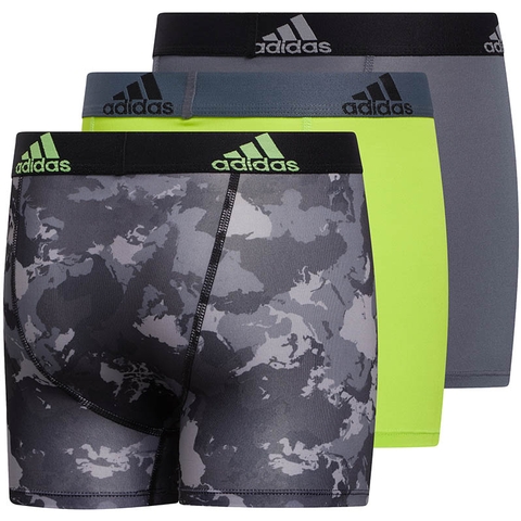 Adidas Performance Climalite 3 Pack Boys Boxer Brief Grey/neongreen/black
