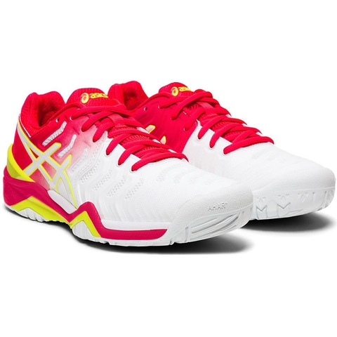 Asics Gel Resolution 7 Women's Tennis Shoe White/pink