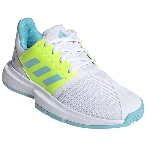 Adidas CourtJam xJ Junior Tennis Shoe White/blue