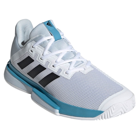 Adidas SoleMatch Bounce Men's Tennis Shoe White/blue