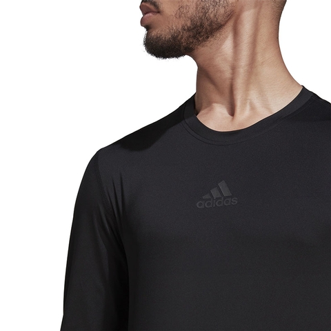 Adidas Paris Techfit Fitted Long Sleeve Men's Tennis Tee Black