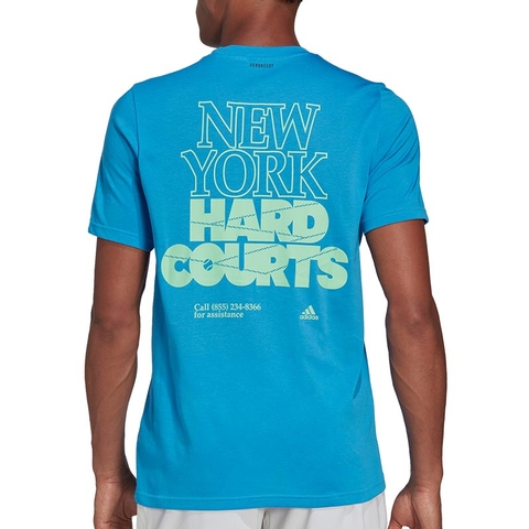 Adidas Hard Courts Graphic Men's Tennis Tee Blue