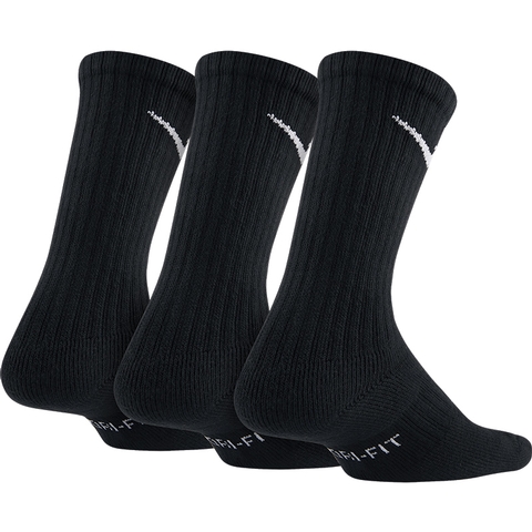 Nike 3 Pack Crew Juniors Tennis Socks Black/white
