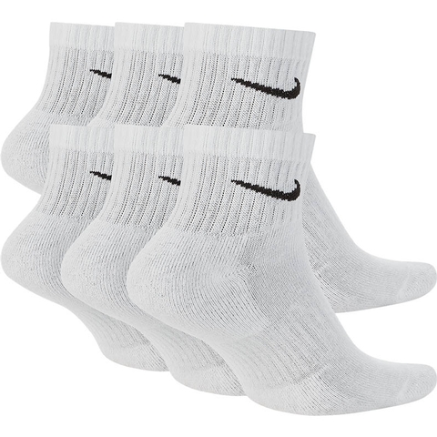 Nike 6 Pack Quarter Tennis Socks White/black