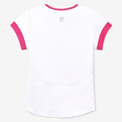 Fila Short Sleeve Girls' Tennis Top White/pink